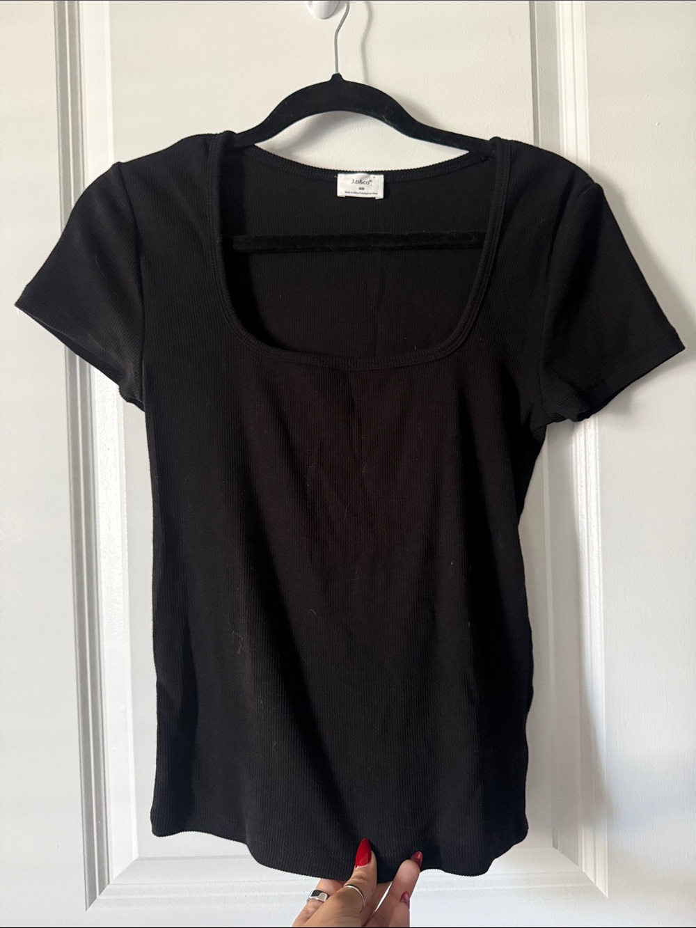 Classic Black Scoop Neck Women's Top